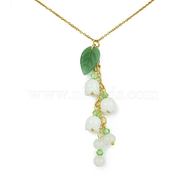 Green Flower of Life Glass Necklaces