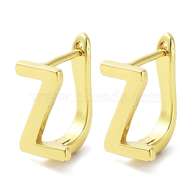 Letter Z Brass Stud Earrings