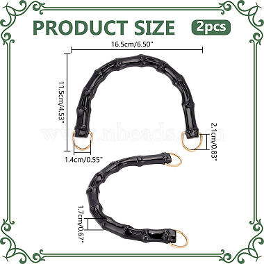 Арочные пластиковые ручки для сумок с имитацией бамбука(DIY-WH0430-527D)-2