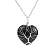 Natural Obsidian Heart Pendant Necklaces(PW-WG58330-09)-1