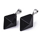 Natural Black Stone Double Terminated Pointed Pendants(G-S359-093A)-2