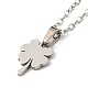 201 Stainless Steel Clover Pendant Necklace with Cable Chains(NJEW-Q317-28P)-2