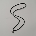 Cotton Wax Cord Mask Strap Extender, Face Mask Lanyard Strap, with Iron Claspe, Black, 64x0.25cm(AJEW-WH0314-82F)