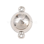 304 Stainless Steel Magnetic Clasps, Round, with Loops, Round Hole, Stainless Steel Color, 15x10x10mm, Hole: 1.2mm(STAS-P452-03C-P)
