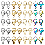 110Pcs 4 Styles 304 Stainless Steel Lobster Claw Clasps, Parrot Trigger Clasps, Mixed Color, 10x6~6.5x3~3.5mm, Hole: 1~1.5mm(STAS-PH0006-54)