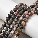 Natural Argentina Rhodonite Beads Strands, Faceted, Round, 5.5~6mm, Hole: 0.9mm, about 68pcs/strand, 15.12''(38.4cm)(G-K366-C08-6mm)