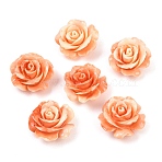 Synthetic Coral Dyed Carved Beads, Flower, Dark Salmon, 21x12mm, Hole: 1.4mm(SHEL-Z003-03B-01)