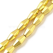 Electroplated Synthetic Non-magnetic Hematite Beads Strands, Rhombus, Golden Plated, 12~12.3x5.2~5.8x5.2~5.8mm, Hole: 1.2mm, about 33pcs/strand, 16.73''(42.5cm)(G-Z032-H02-09G)