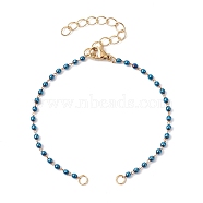 Handmade Synthetic Hematite Beaded Link Bracelet Making, with Brass Lobster Claw Clasp, Fit for Connector Charms, Blue, 6-1/4 inch(16cm)(AJEW-JB01150-53)
