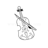 Musical Theme White Enamel Pin, Alloy Brooch for Backpack Clothes, Violin Partten, 32x17mm(MUSI-PW0002-016F)