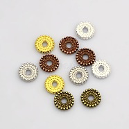Disc Plating Zinc Alloy Spacer Beads, Mixed Color, 9.5x2mm, Hole: 2mm(PALLOY-N0101-08)