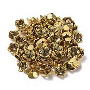 Alloy Bead Caps, Cadmium Free & Nickel Free & Lead Free, Flower, Antique Golden, 10x10x3mm, Hole: 1.5mm(PALLOY-2357-AG-FF)
