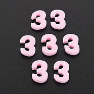 Handmade Polymer Clay Cabochons, Num.3, Pink, 9~11x4.5~7.5x1~3mm, about 9000pcs/1000g(CLAY-N006-113-03)