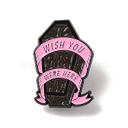 Halloween Themed Enamel Pins, Black Alloy Brooches for Backpack Clothes, 30.5x23x1.5mm(JEWB-P039-10EB-03)