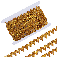 14.5~15 Yards Filigree Polyester Lace Ribbon, Wave Pattern, Orange, 3/4 inch(20mm)(DIY-GF0007-67C)