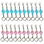 Gorgecraft 20Pcs 2 Colors DIY Keychain Making Kits, including Transparent Acrylic Beads, Iron Coil Cord Ends & Open Jump Rings, Zinc Alloy Lobster Claw Clasps, Tibetan Style Alloy Daisy Spacer Beads, Mixed Color, 6cm, 10pcs/color(HJEW-GF0001-20)