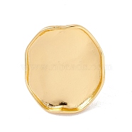 Oval Brass Open Cuff Finger Ring Enamel Settings, Cadmium Free & Lead Free, Golden, US Size 6 3/4(17mm), 3~6.5mm, Tray: 23x26.5mm Inner Diameter(KK-G428-03G)