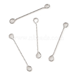 316 Surgical Stainless Steel Eye Pins, Double Sided Eye Pins, Stainless Steel Color, 24 Gauge, 30x3.5x0.5mm, Hole: 2.5x1.9mm(STAS-M316-01A-P)
