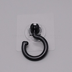 Plastic Rotate Hook Hangers, with Adhesive Stickers, Black, 105x75x27mm(AJEW-TAC0001-05C)