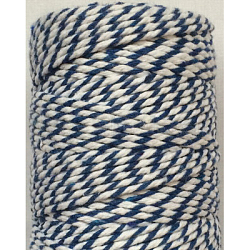 Macrame Cotton Cord, Twisted Cotton Rope, Dyed, for Crafts, Gift Wrapping, Prussian Blue, 2mm, about 10.93 yards(10m)/roll(OCOR-L039-D03)