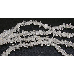 Natural Quartz Crystal Chips Beads Strands, Rock Crystal Beads, 5~8mm, Hole: 0.3mm, 31~32 inch(X-F019)