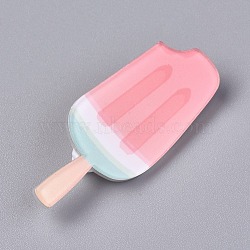 Acrylic Badges Brooch Pins, Cute Lapel Pin, for Clothing Bags Jackets Accessory DIY Crafts, Ice-lolly, Pink, 46.5x19x8.5mm, Pin: 0.8mm(JEWB-E676-82)