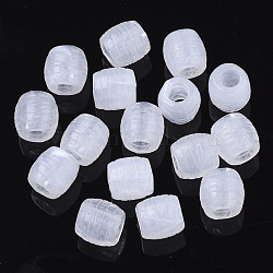 Transparent Acrylic European Beads, Large Hole Beads, Column, Creamy White, 10x10mm, Hole: 5mm, about 870pcs/500g(OACR-N008-39)