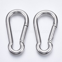 Tarnish Resistant 304 Stainless Steel Rock Climbing Carabiners, Key Clasps, Stainless Steel Color, 50x25x5mm(STAS-N087-24B-01)