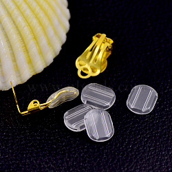 Plastic Earring Pads, Clip Earring Cushions, For Non-pierced Earring Findings, Clear, 10.5x8mm(X-KY-P006-01)
