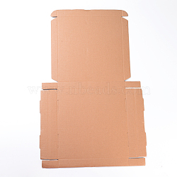Kraft Paper Folding Box, Square, Cardboard box, Mailing Boxes, BurlyWood, 61x39x0.2cm, Finished Product: 26x26x3cm(CON-F007-A03)