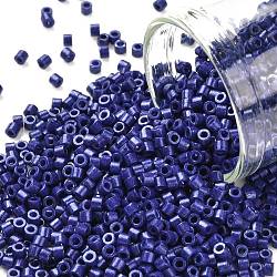 Cylinder Seed Beads, Opaque Colours Luster, Uniform Size, Midnight Blue, 2x1.5mm, Hole: 0.8mm, about 888pcs/10g(X-SEED-H001-H06)