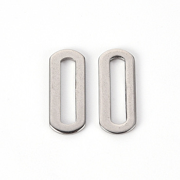 201 Stainless Steel Linking Rings, Laser Cut, Oval, Stainless Steel Color, 15x6x1mm, Inner Diameter: 11.5x2mm
