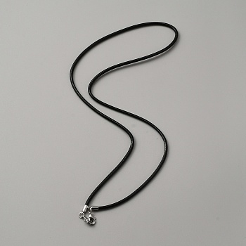 Cotton Wax Cord Mask Strap Extender, Face Mask Lanyard Strap, with Iron Claspe, Black, 64x0.25cm