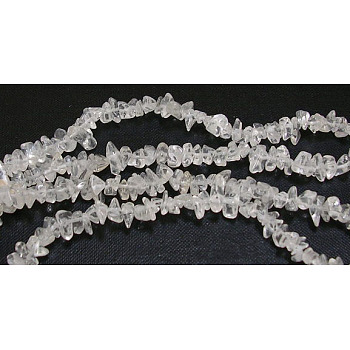 Natural Quartz Crystal Chips Beads Strands, Rock Crystal Beads, 5~8mm, Hole: 0.3mm, 31~32 inch