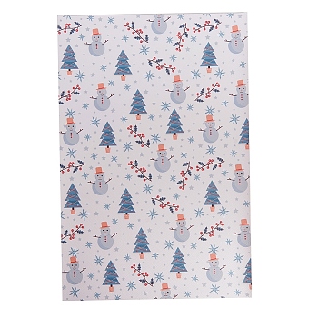 Christmas Theme Printed PVC Leather Fabric Sheets, for DIY Bows Earrings Making Crafts, Snow, 30x20x0.07cm