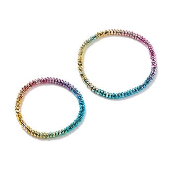 Synthetic Hematite Beaded Stretch Bracelets & Anklets, Gemstone Jewelry Sets for Women, Colorful, Inner Diameter: 2.72 inch(6.9cm), 2.22 inch(5.65cm)