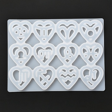 Corazón con moldes colgantes de silicona constelación(DIY-I065-12)-3