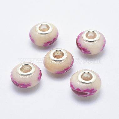 Lavender Blush Rondelle Polymer Clay European Beads