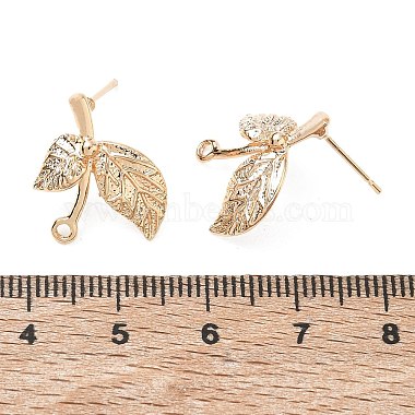 Brass Stud Earring Findings(KK-CBA3EDE-02G)-3