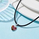Glass Heart Pendant Necklaces(NJEW-JN04476-01)-2