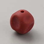 Cube Food Grade Eco-Friendly Silicone Beads, Dark Red, 15x15x15mm, Hole: 2mm(SIL-TAC0003-11C)