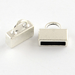 Tibetan Style Lock Alloy Cord Ends, End Caps, Cadmium Free & Lead Free, Antique Silver, 12x13x4.5mm, Hole: 4x5mm, Inner Diameter: 2.5x10.5mm, about 625pcs/1000g(TIBEP-Q053-03AS-NR)