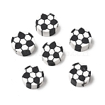 Handmade Polymer Clay Beads, Football, Black, 8.5~9x4~4.5mm, Hole: 2mm(PY-CBA5A20-03)