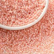 Cylinder Seed Beads, Opaque Colours Luster, Uniform Size, PeachPuff, 2x1.3~1.5mm, Hole: 0.8~1mm, about 888pcs/10g(X-SEED-H001-B05)