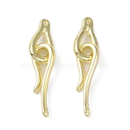Brass Hook and Eye Clasps, Real 14K Gold Plated, eye: 14.5x8x2mm, Hole: 1.6mm, hook: 23x7.5x2mm, hole: 1.5mm(KK-B087-18G)