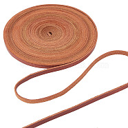 Flat Leather Jewelry Cord, Jewelry DIY Making Material, Saddle Brown, 5x2mm, about 5.47 Yards(4.8~5m)/Roll(WL-GF0001-07B-01)