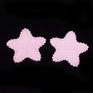 Glitter PU Patches, with Non Woven Fabric Back and Sponge Inside, Star, Pearl Pink, 33x34~35x2.5mm(X-FIND-S282-04A)