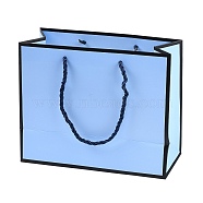 Rectangle Paper Bags with Rope Handles, for Gift Bags and Shopping Bags, Cornflower Blue, 27x8x21cm(CARB-L011-02B-03)