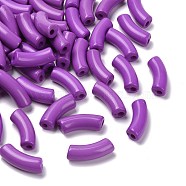 Opaque Acrylic Beads, Curved Tube, Medium Violet Red, 34.5x13x11mm, Hole: 3.5mm(X1-SACR-S677-036)