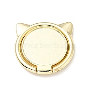Alloy Cat Cell Phone Holder Stand Findings, Rotation Finger Grip Ring Kickstand Settings, Golden, 30.5x30.5x4mm(AJEW-E046-02G)